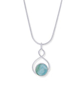 Minimalist silver larimar pendant