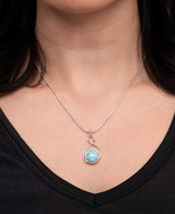 Round larimar pendant