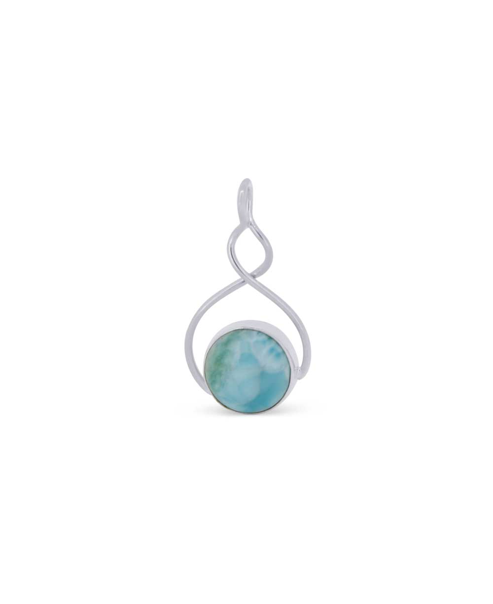 Sterling silver larimar gemstone pendant