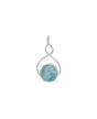 Sterling silver larimar gemstone pendant