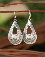 Sterling silver lotus petal earrings