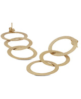 Gold plated brass interlocking rings earrings