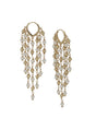 Elegant pearls and gold plated brass cascade earrings