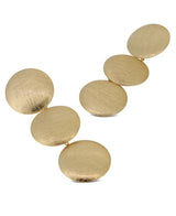 Gold-plated circular disc earrings Three discs