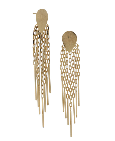 Gold plated brass cascade earrings