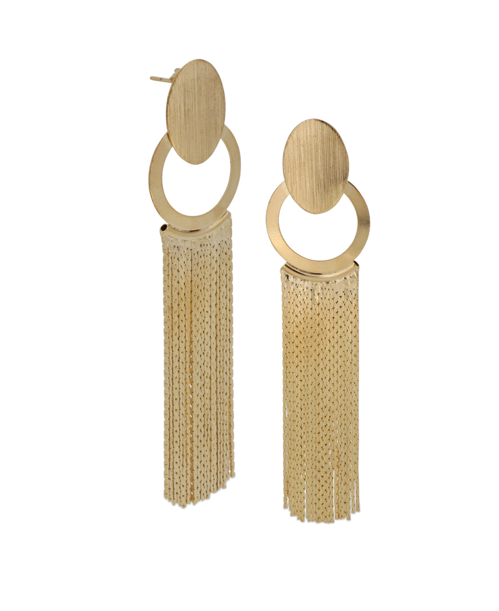 Gold plated brass waterfall earrings