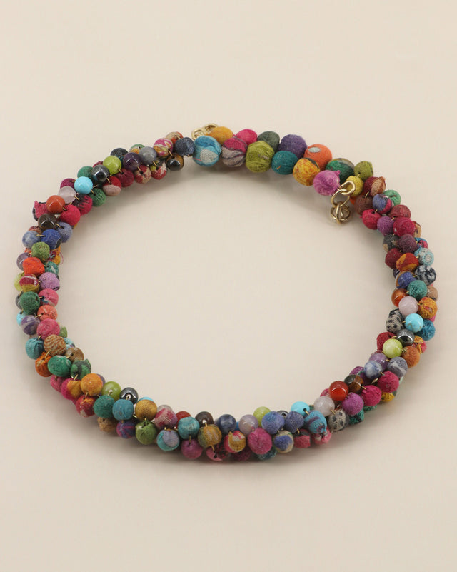 Handmade multicolor beaded necklace