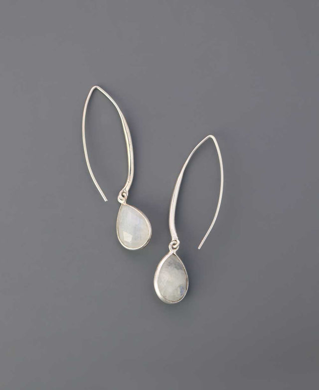 Rainbow Moonstone threader earrings