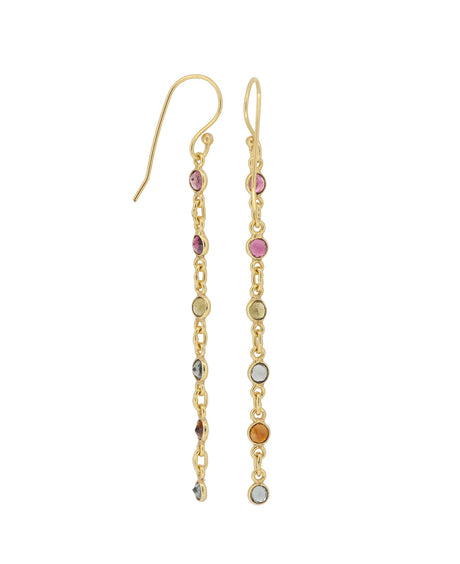 Dangline dainty tourmaline earrings