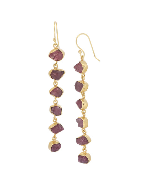 Raw Tourmaline dangle earrings