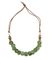 Green Recycled Glass Bead Necklace