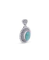 Sterling silver larimar gemstone pendant