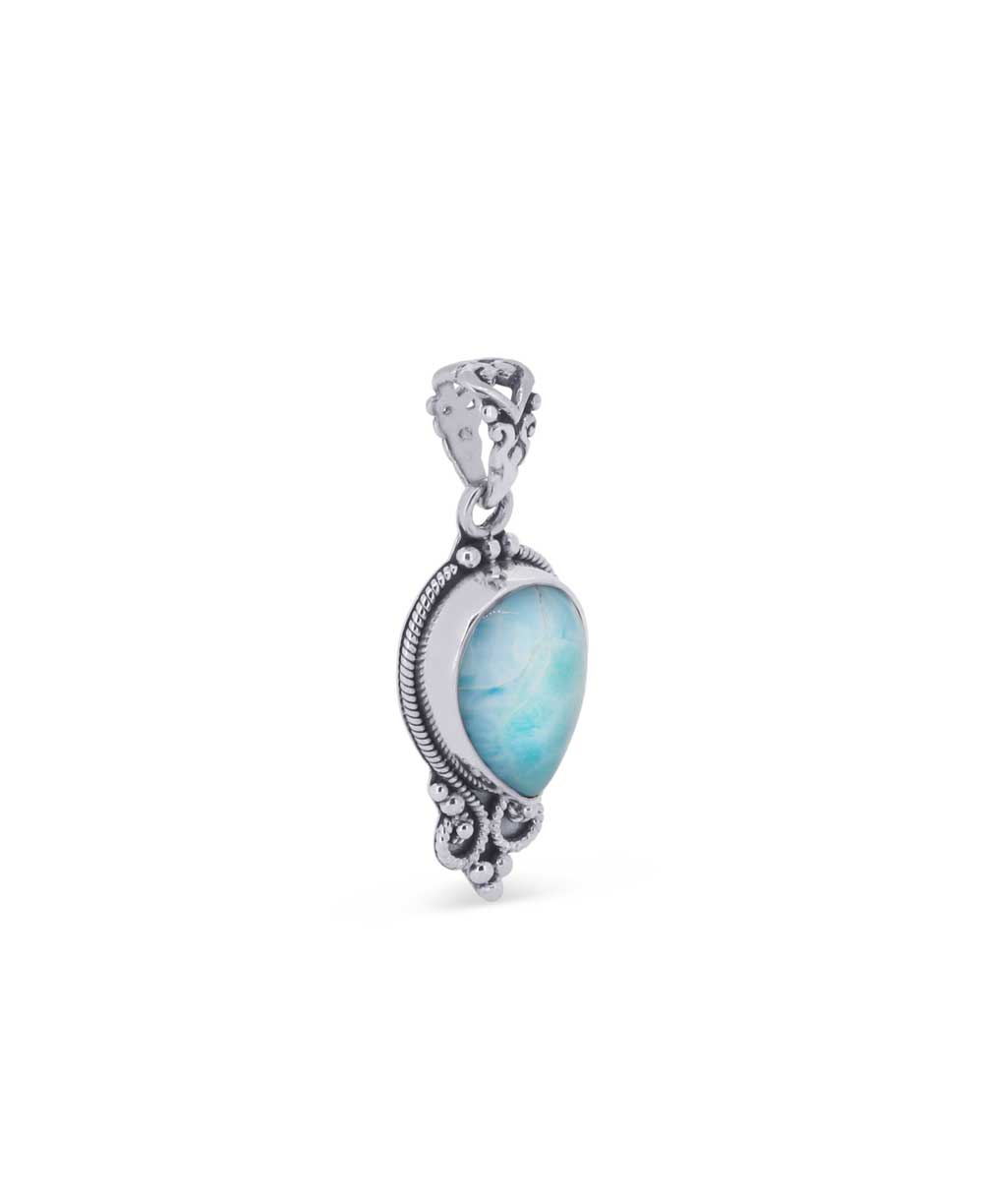 Sterling silver larimar pendant