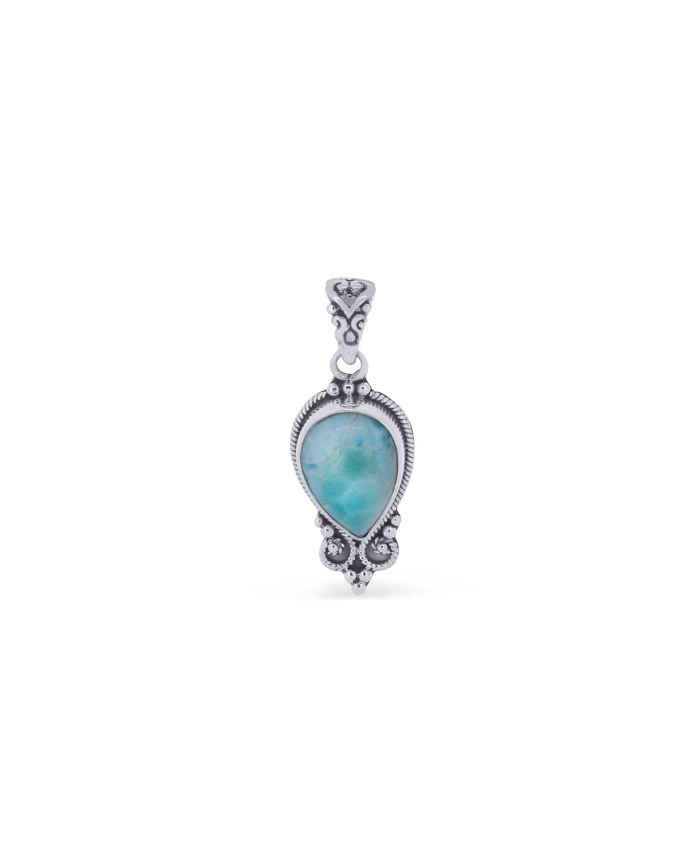 Handmade larimar pendant from Bali