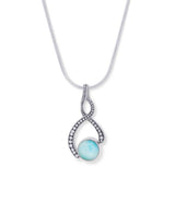 Twisting silver frame larimar pendant