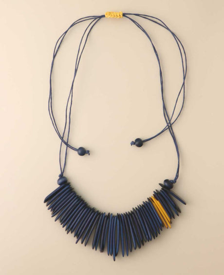 Blue Yellow Tagua Necklace