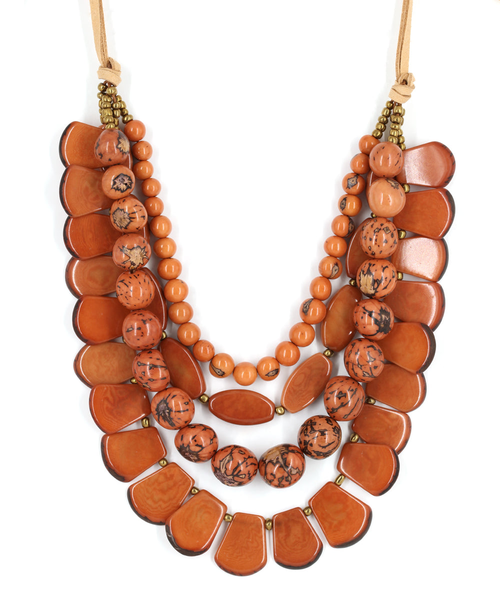 Sustainable Tagua and Bombona seed necklace