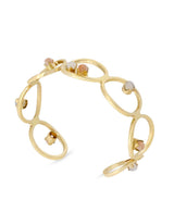 Handmade brass bracelet with moonstone stones