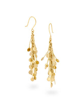 Cascading brass earrings with polished discs