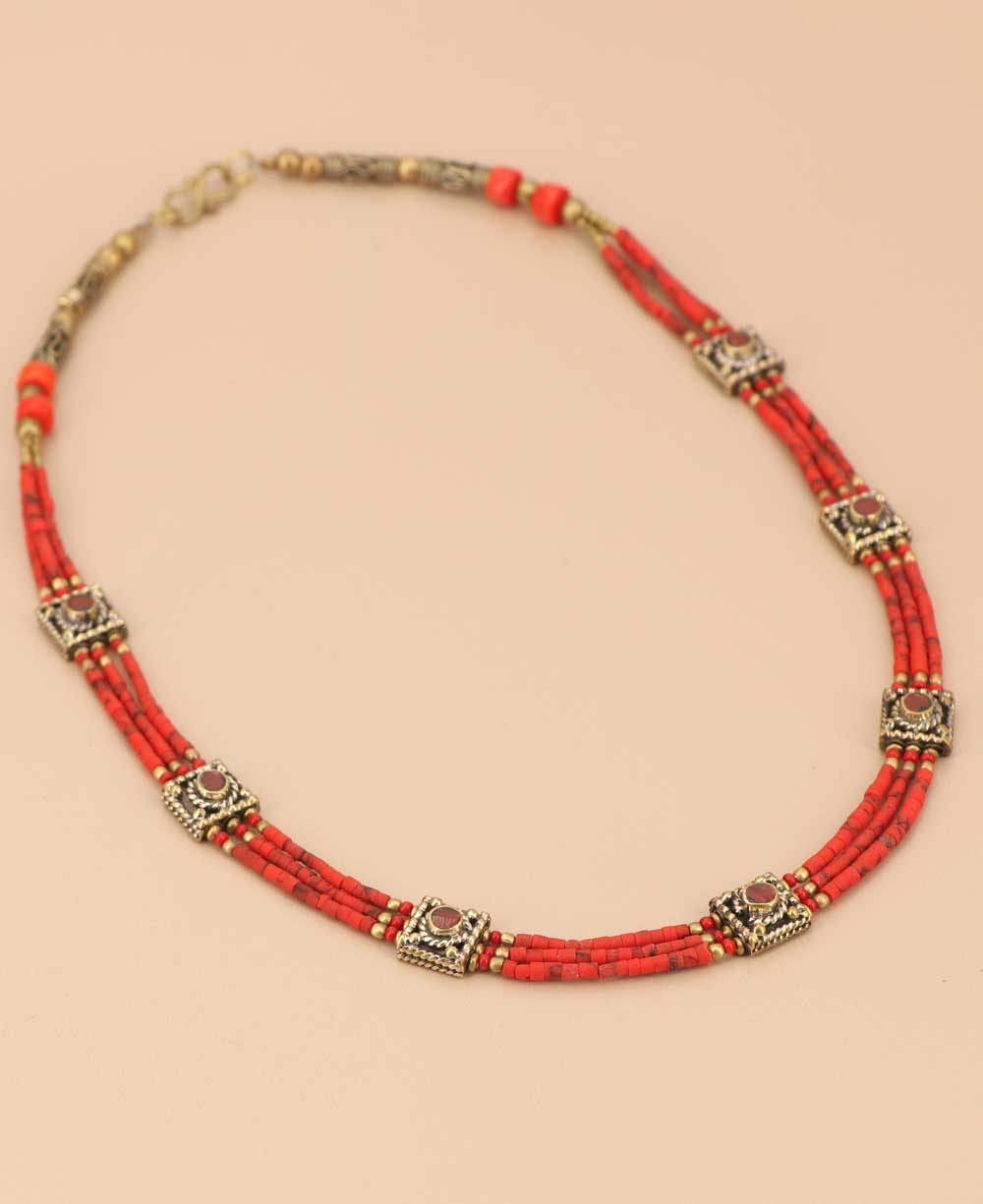 Coral Red Necklace