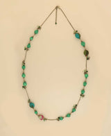 Handcrafted Textile-Wrapped Bead Necklace