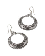 Hilltribe Silver Etched circular Earrings