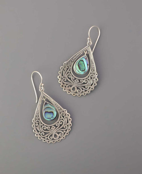 ●	Sterling silver abalone shell earrings