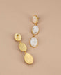 Gold plated dangling moonstone earrings