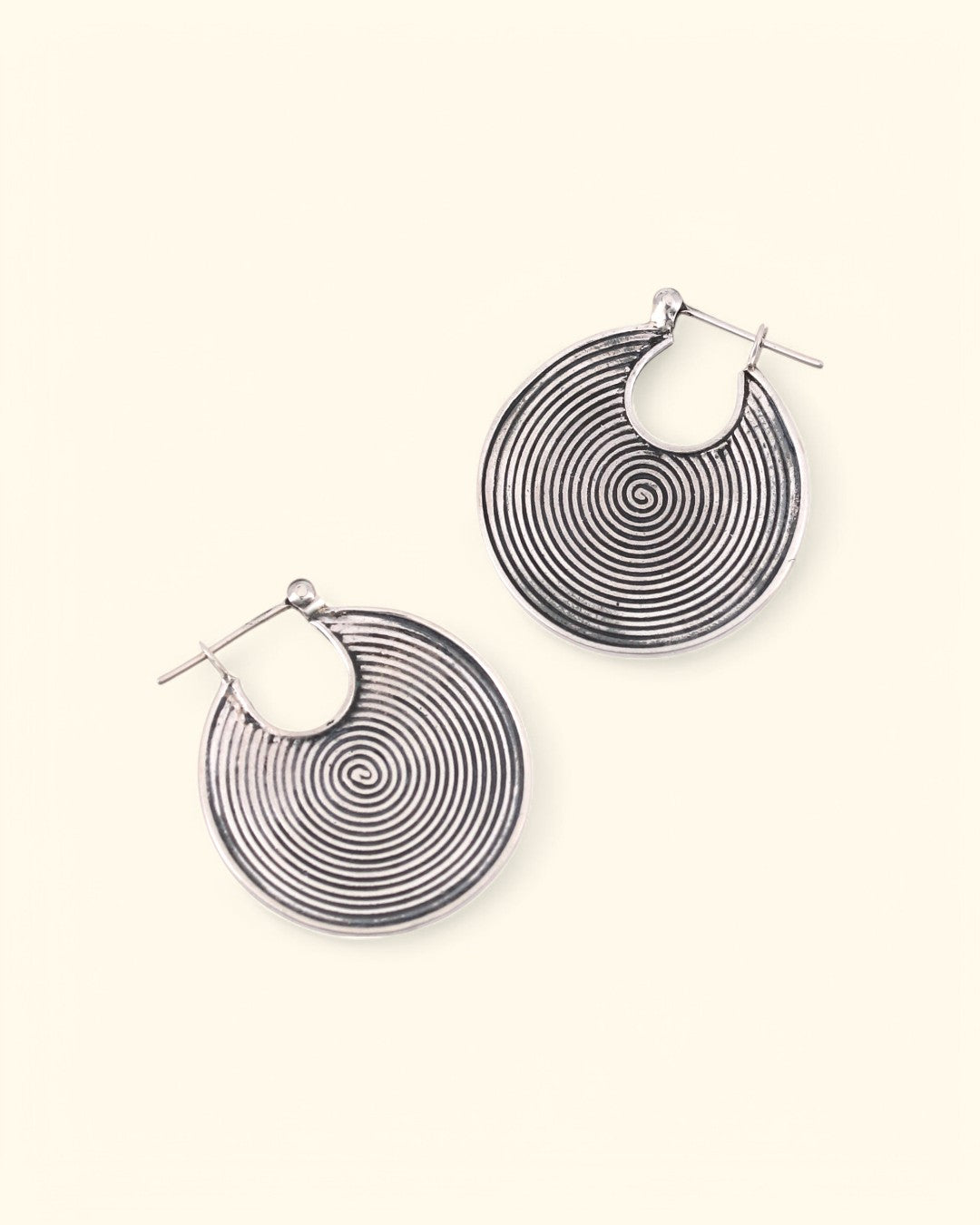 Spiral Sterling Silver Hoop Earrings