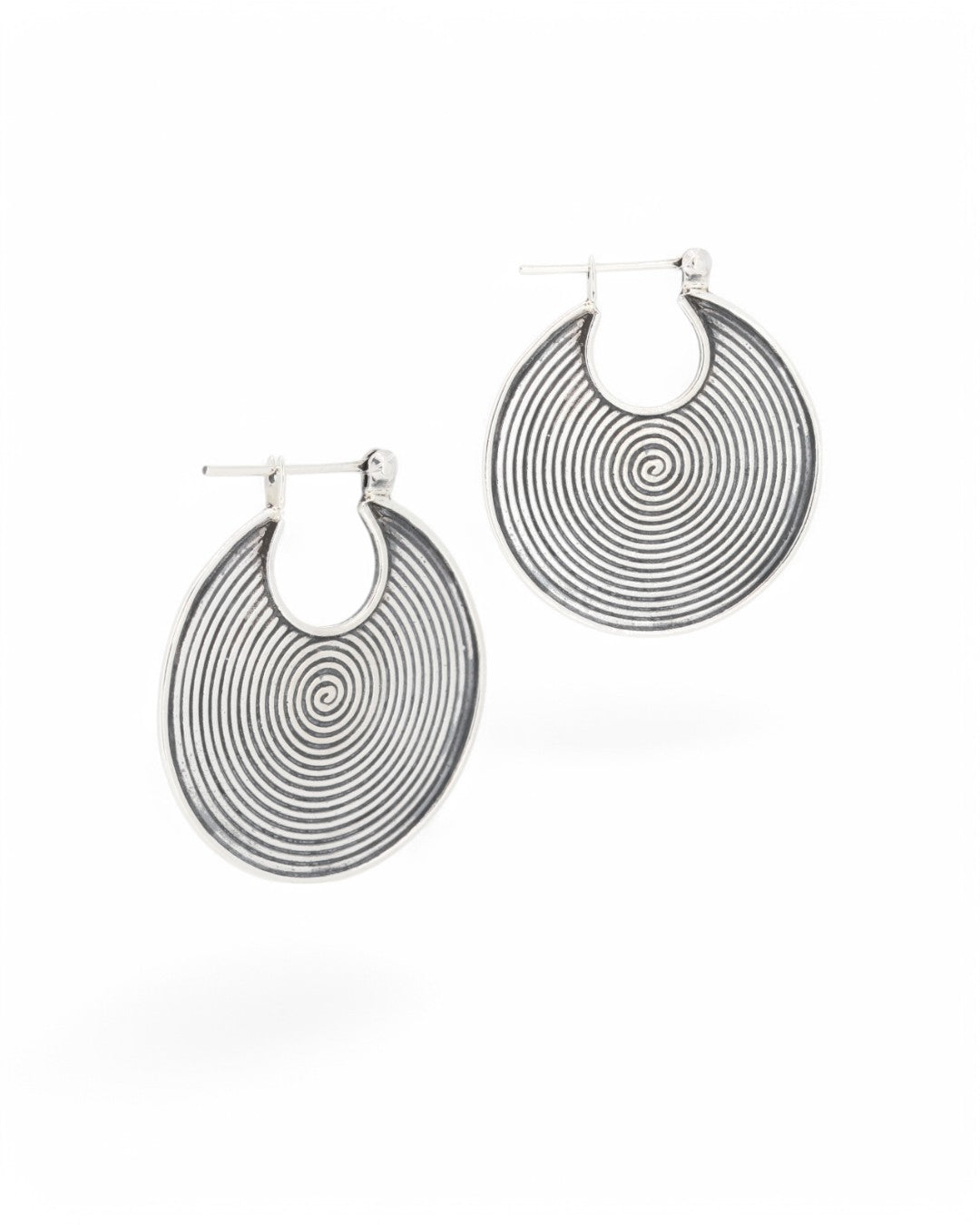 Spiral Sterling Silver Hoop Earrings