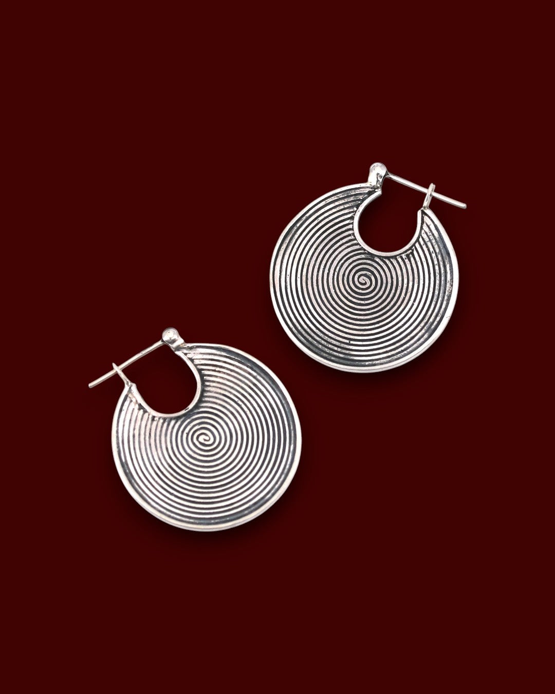 Spiral Sterling Silver Hoop Earrings