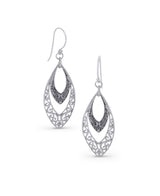 Sterling silver double teardrop earrings