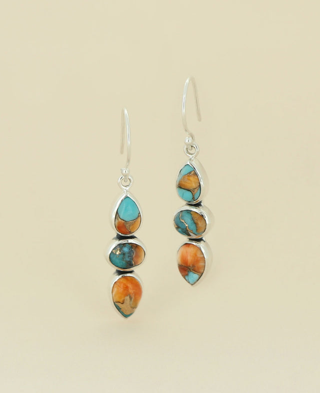 Turquoise Spiny Oyster Sterling Silver Earrings