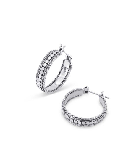 Sterling silver hoop earrings with nested discs