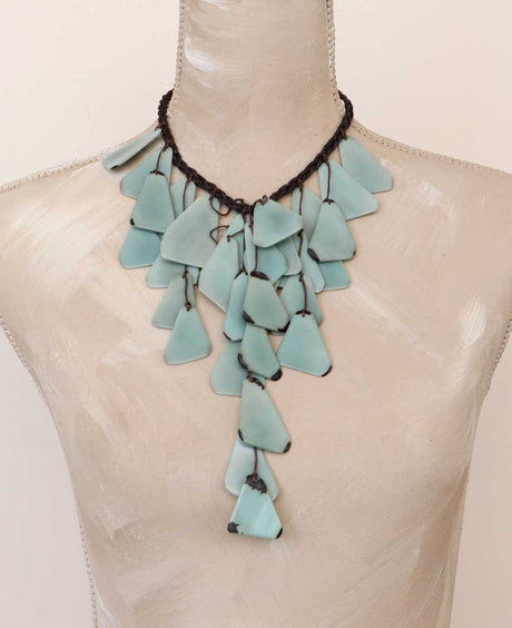 Waterfall Effect Tagua Statement Necklace