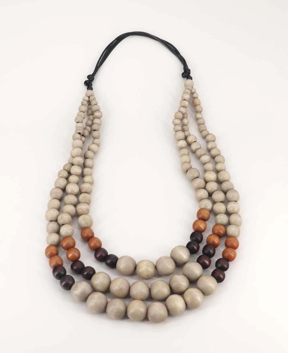 2 Wooden Earthy Beaded store Necklaces