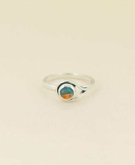 Turquoise Spiny Oyster Sterling Silver Ring