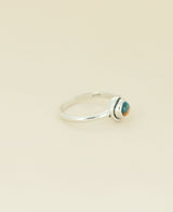 Turquoise Spiny Oyster Sterling Silver Ring Side View