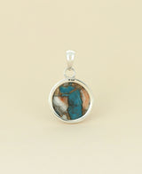 Back View Turquoise Spiny Oyster Sterling Silver pendant