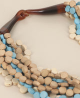 Handmade layered wood necklace