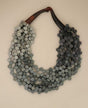 Grey ombre twisted wooden disc necklace