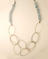 Recycled glass and brass necklace from Ghana