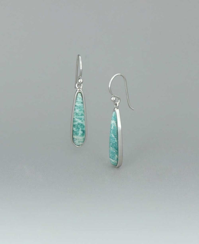 Amazonite Gemstone Drop Earrings - Earrings