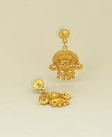 Image of the Gold Plated Tairona Symbol Earrings, showcasing the post backing and overall design