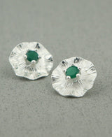 Gemstone Lotus Pad Earrings, Sterling Silver - Earrings