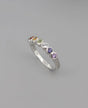 Gemstone Studded Sterling Silver Chakra Ring - Rings Size 6