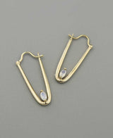 Gold Plated Moonstone Earrings - Earrings