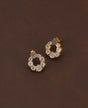 Gold Plated Moonstone Stud Earrings with Labradorite - Earrings