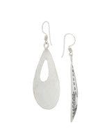 Silver lotus earrings with French hooks