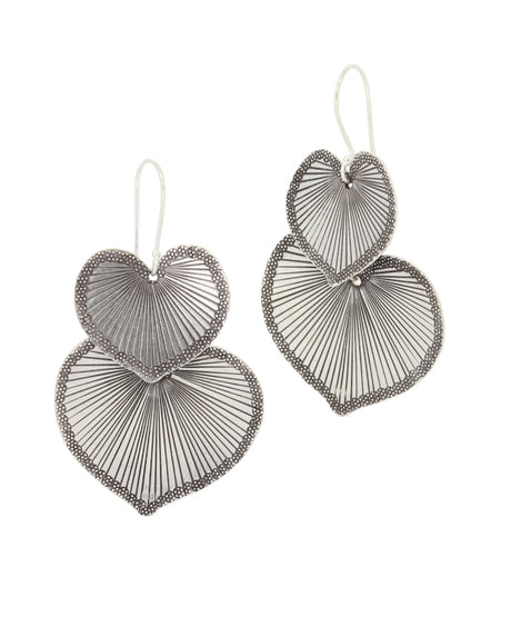 Double Heart Cascade Earrings